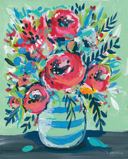 Jessica Mingo JM224 - JM224 - Sophia's Flowers - 12x16 Flowers, Vase, Abstract, Red Flowers from Penny Lane