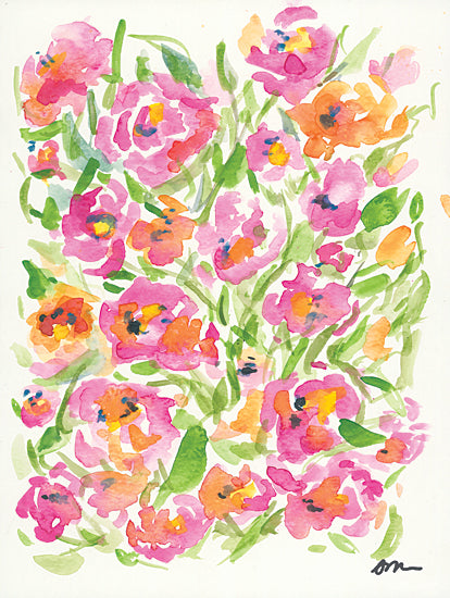 Jessica Mingo JM267 - JM267 - Fluid Flowers - 12x16 Flowers, Pink and Orange Flowers, Abstract from Penny Lane