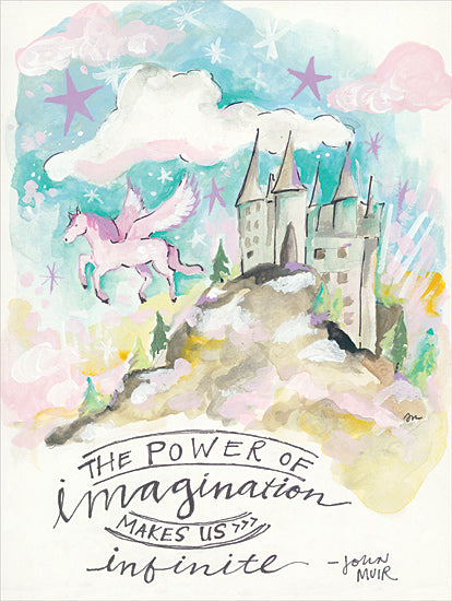 Jessica Mingo JM289 - JM289 - Power of Imagination - 12x16 Castel, Unicorn, Stars, The Power of Imagination, Quotes, John Muir from Penny Lane