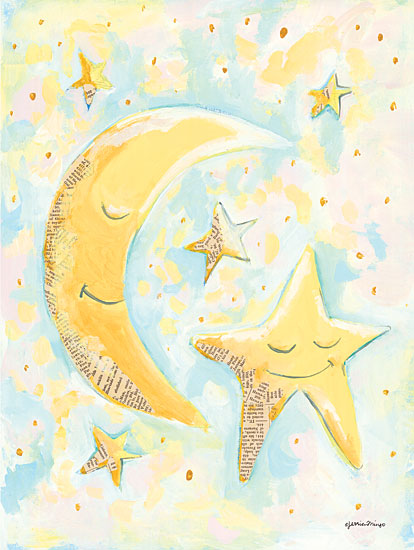 Jessica Mingo JM327 - JM327 - Moon and Star Friends - 12x16 Moon, Stars, Baby, Pastel Colors from Penny Lane