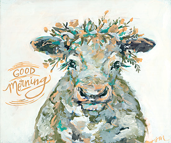 Jessica Mingo JM334 - JM334 - Good Morning Cow - 16x12 Good Morning, Cow, Floral Crown, Signs from Penny Lane