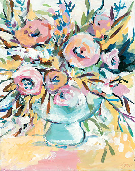 Jessica Mingo JM358 - JM358 - Sunday Brunch - 12x16 Flowers, Pink and White Flowers, Vase, Bouquet, Abstract, Blooms from Penny Lane