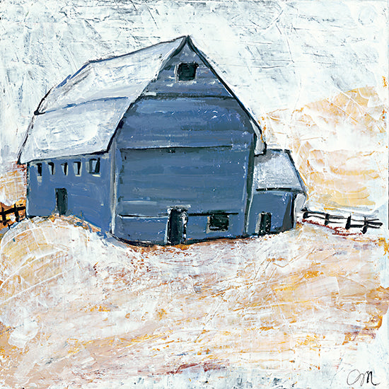 Jessica Mingo JM368 - JM368 - Blueberry Farm - 12x12 Abstract, Barn, Farm, Blue Barn, Landscape from Penny Lane
