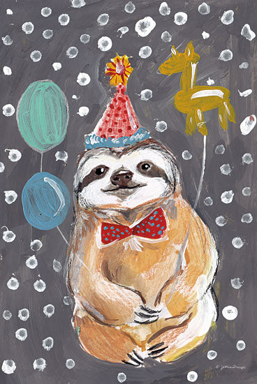 Jessica Mingo JM394 - JM394 - Party Animal I - 12x18 Sloth, Party, Balloons, Whimsical from Penny Lane