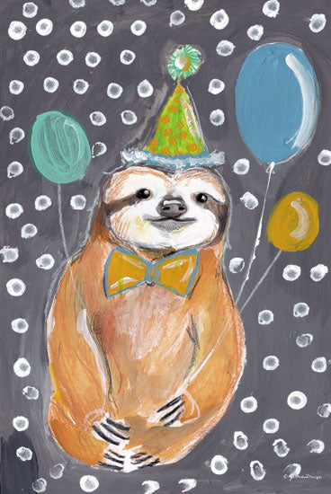 Jessica Mingo JM395 - JM395 - Party Animal II - 12x18 Sloth, Party, Balloons, Whimsical from Penny Lane