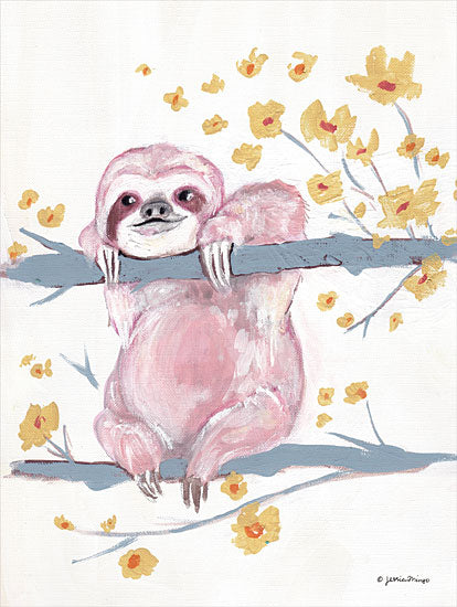 Jessica Mingo JM398 - JM398 - Pink Sloth II - 12x16 Sloth, Tree, Animals from Penny Lane
