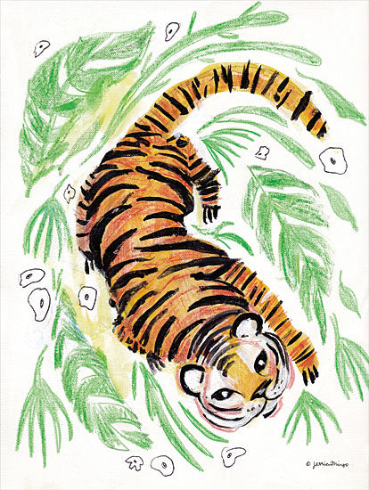 Jessica Mingo JM403 - JM403 - Stay Wild - 12x16 Tiger, Abstract, Jungle, Leaves from Penny Lane