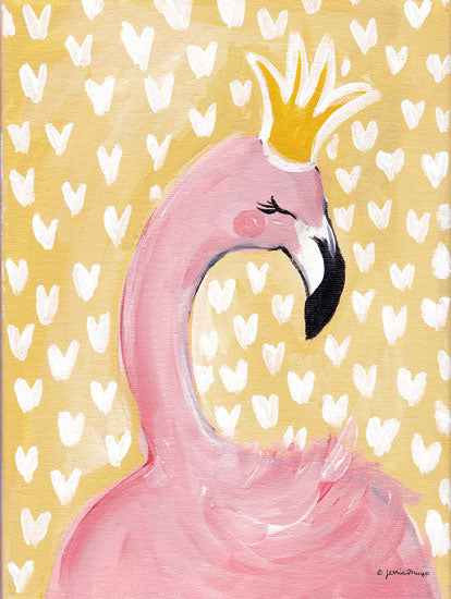 Jessica Mingo JM405 - JM405 - Princess Flamingo - 12x16 Flamingo, Crown, Whimsical, Fantasy from Penny Lane