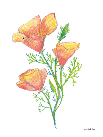 Jessica Mingo JM418 - JM418 - California Poppies - 12x16 Flowers, Poppies, Orange Flowers, Blooms, Botanical from Penny Lane
