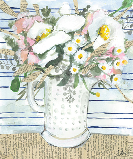 Jessica Mingo JM422 - JM422 - Milk Glass Florals - 12x16 Flowers, White Flowers, Daisies, Milk Glass Vase, Bouquet, Vintage from Penny Lane