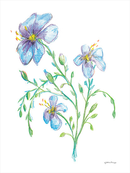 Jessica Mingo JM430 - JM430 - Wild Flax - 12x16 Flowers, Bouquet, Botanical, Blue Flowers from Penny Lane