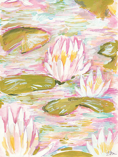 Jessica Mingo JM448 - JM448 - Sunset Lilies - 12x16 Lilypad's, Lilies, Flowers, Pond from Penny Lane
