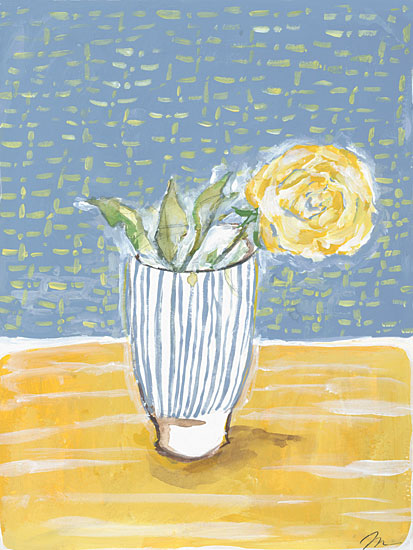 Jessica Mingo JM450 - JM450 - Rose in Glass I   - 12x16 Flowers, Rose, Yellow Rose, Glass Vase, Abstract, Patterns, Blooms, Botanical from Penny Lane