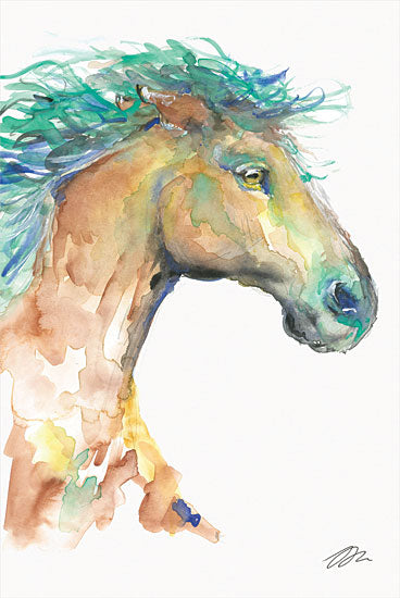 Jessica Mingo JM459 - JM459 - Sea and Sand - 12x18 Horse, Pony, Abstract, Coastal Colors, Watercolors from Penny Lane