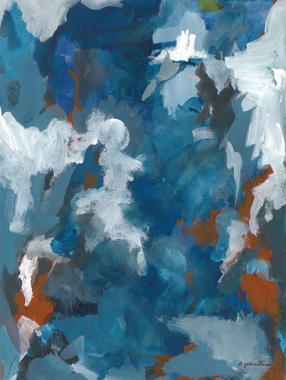 Jessica Mingo JM483 - JM483 - Mist and Spray I     - 12x16 Abstract, Blue & White, Brush Strokes from Penny Lane