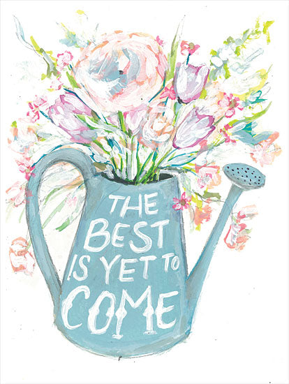 Jessica Mingo JM496 - JM496 - The Best Floral - 12x16 The Best is Yet to Come, Watering Can, Flowers, Spring Flowers, Springtime, Signs from Penny Lane