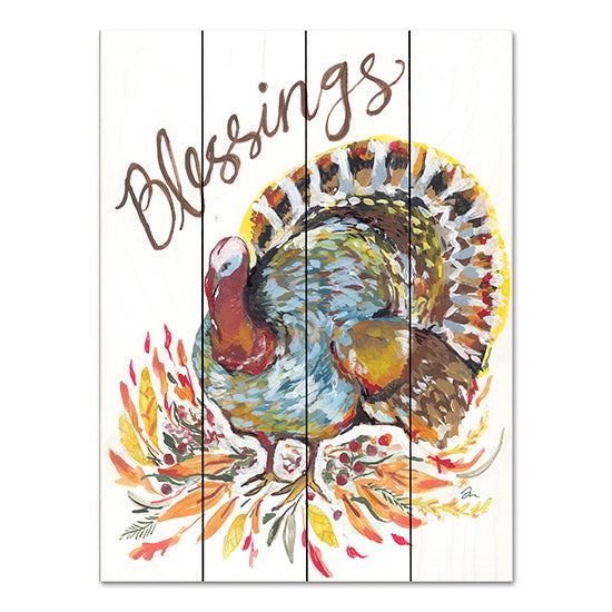 Jessica Mingo JM534PAL - JM534PAL - Blessings Turkey - 12x16 Blessings, Thanksgiving, Turkey, Typography, Signs, Decorative from Penny Lane