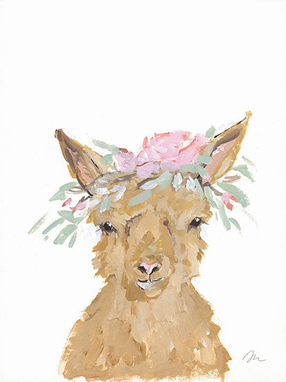 Jessica Mingo JM555 - JM555 - Spring Goat - 12x16 Whimsical, Goat, Flowers, Floral Crown, Pastel, Spring from Penny Lane