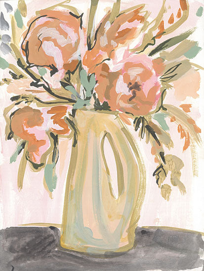 Jessica Mingo JM561 - JM561 - Boho Floral III - 12x16 Abstract, Flowers, Pink Flowers, Bohemian, Vase from Penny Lane