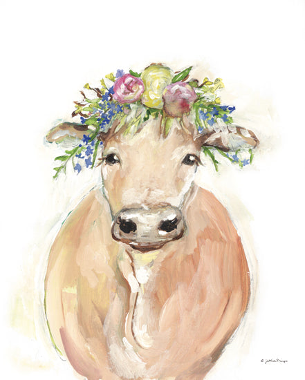 Jessica Mingo JM575 - JM575 - Millie and her Flowers - 12x16 Whimsical, Cow, Flowers, Floral Crown, Spring Flowers, Greenery from Penny Lane
