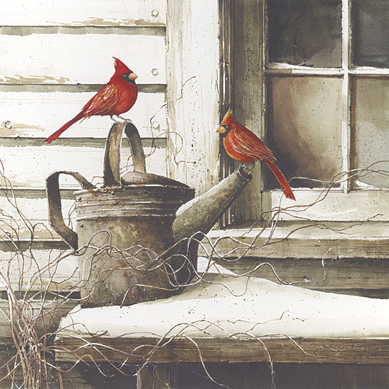 John Rossini JR139 - Waiting for Spring - Cardinals, Watering Can, Window, Snow from Penny Lane Publishing