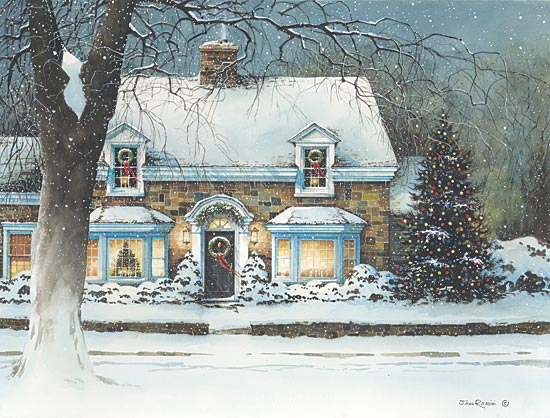 John Rossini JR233 - JR233 - Snow Softly Falling - 16x12 Home, House, Winter, Snow, Christmas, Holidays, Traditional from Penny Lane
