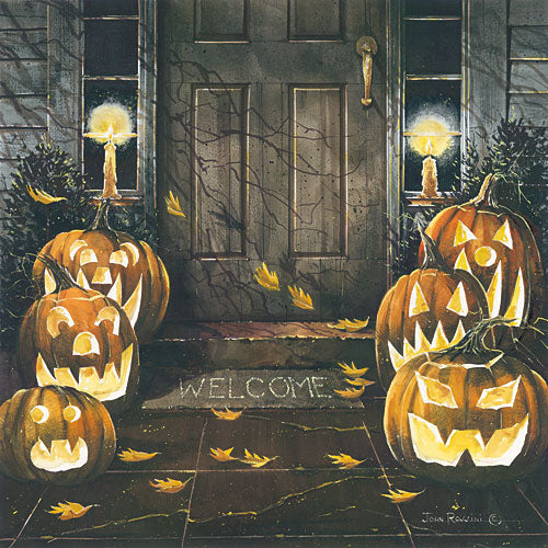 John Rossini JR342 - Halloween Hello - Jack O'Lanterns, Scary, Pumpkins, Autumn, Halloween, Porch from Penny Lane Publishing