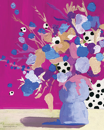 Kamdon Kreations KAM119 - KAM119 - Magenta Polka Dot Floral - 12x16 Abstract, Flowers, Vase, Bouquet, Blooms, Botanical, Contemporary from Penny Lane