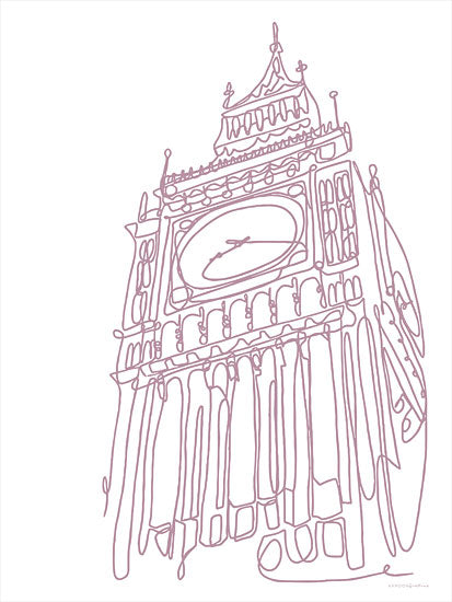 Kamdon Kreations KAM236 - KAM236 - Big Ben - 12x16 Big Ben, Clock, Line Drawing, Abstract, Europe, London, England, Travel from Penny Lane