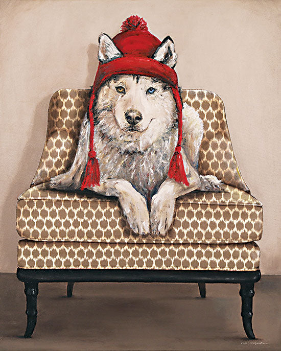 Kamdon Kreations KAM263 - KAM263 - Ruby - 12x16 Wolf, Whimsical, Winter, Hat, Chair, Leisure from Penny Lane