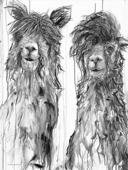 Kamdon Kreations KAM282 - KAM282 - Alpaca a Comb - 12x18 Alpacas, Drawing, Animals, Humorous from Penny Lane