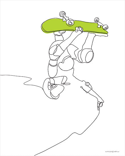 Kamdon Kreations KAM289 - KAM289 - Inverted      - 12x16 Abstract, Line Drawing, Figurative, Man, Male, Skateboarder, Boy from Penny Lane