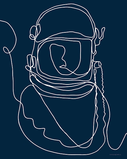 Kamdon Kreations KAM291 - KAM291 - Lines in Space 2   - 12x16 Abstract, Line Drawing, Figurative, Astronaut, Blue & White, Astronomy, Children from Penny Lane