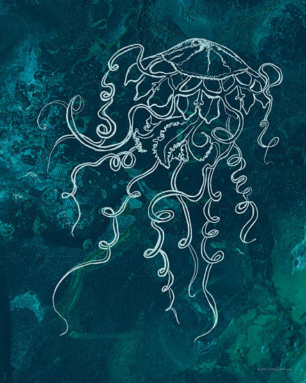 Kamdon Kreations KAM295 - KAM295 - Angelic Breath  II - 12x16 Coastal, Abstract, Jellyfish, Blue, Aquatic Animals from Penny Lane