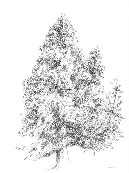Kamdon Kreations KAM357 - KAM357 - Whispering Pines 1 - 12x16 Tree, Pine Tree, Abstract, Black & White, Drawing Print from Penny Lane