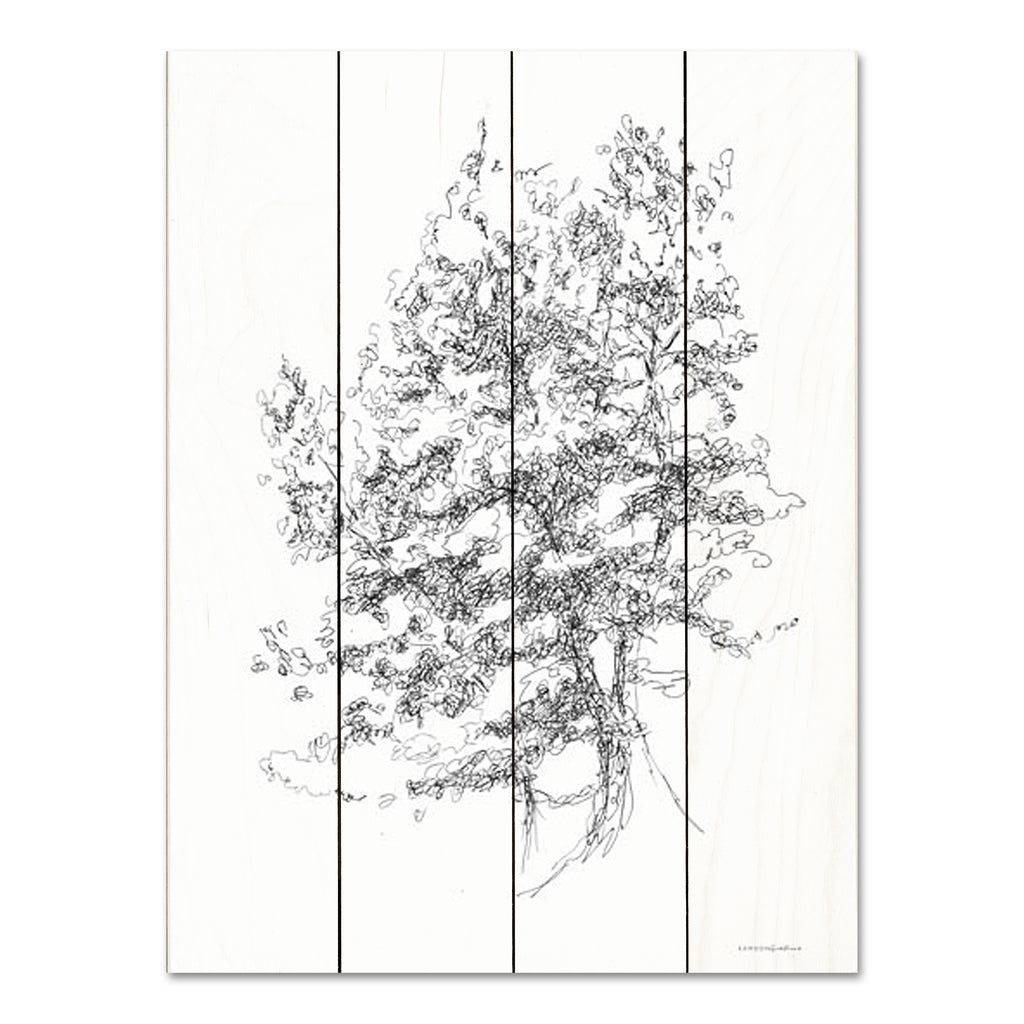 Kamdon Kreations KAM358PAL - KAM358PAL - Whispering Pines 2 - 12x16 Trees, Pine Trees, Abstract, Black & White, Drawing Print from Penny Lane