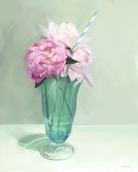 Kamdon Kreations KAM387 - KAM387 - Sweetness - 12x16 Flowers, Pink Flowers, Ice Cream Soda Glass, Kitchen from Penny Lane