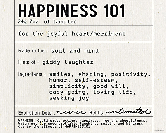 Kamdon Kreations KAM436 - KAM436 - Happiness 101 - 16x12 Happiness, What is Happiness, Whimsical, Tween, Typography, Signs from Penny Lane