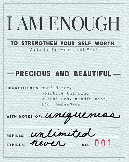 Kamdon Kreations KAM439 - KAM439 - I Am Enough - 12x16 I Am Enough, Motivational, Whimsical, Tween, Typography, Signs from Penny Lane