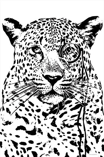 Kamdon Kreations KAM463 - KAM463 - Cheeky Cheetah - 12x18 Cheetah, Animals, Whimsical, Monocle, Black & White from Penny Lane