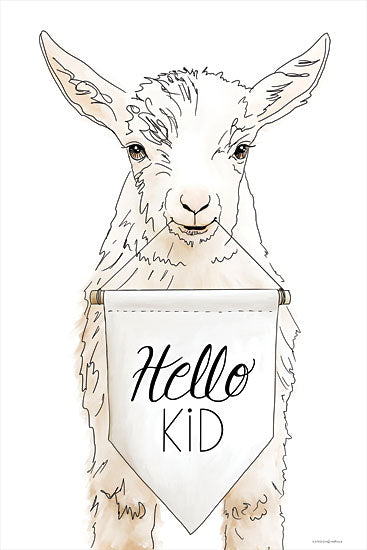 Kamdon Kreations KAM467 - KAM467 - Hello Kids - 12x18 Goat, Baby Goat, Kid, Banner, Hello Kid, Typography, Signs from Penny Lane