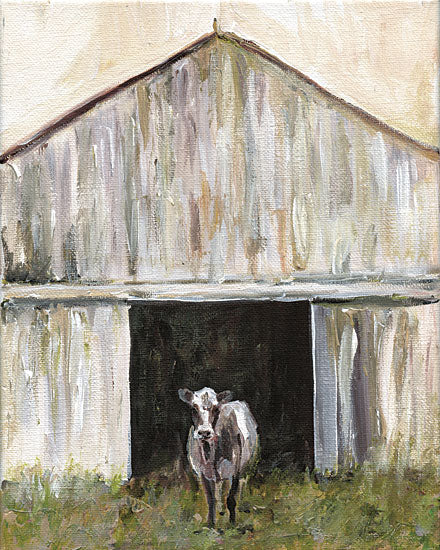 Kamdon Kreations KAM485 - KAM485 - Mornin' Chores - 12x16 Abstract, Cows, Farm Animals, Barn, Farm, Black & White Cow from Penny Lane