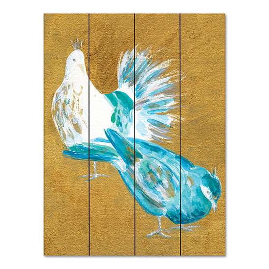 Kamdon Kreations KAM508PAL - KAM508PAL - Roaming Royalty - 12x16 Birds, Whimsical, Blue, White, Gold, Abstract from Penny Lane
