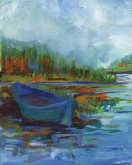 Kamdon Kreations KAM515 - KAM515 - Blue River - 12x16 Abstract, Rowboat, Boat, Lake, Blue, Green, Landscape from Penny Lane