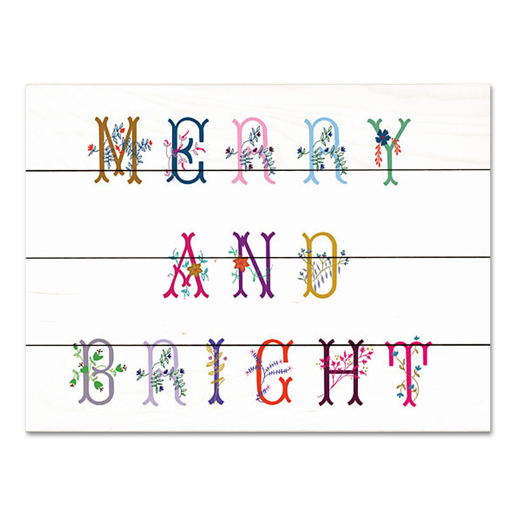 Kamdon Kreations KAM571PAL - KAM571PAL - Merry and Bright - 16x12 Christmas, Holidays, Typography, Signs, Merry and Bright, Greenery, Flowers, Winter from Penny Lane