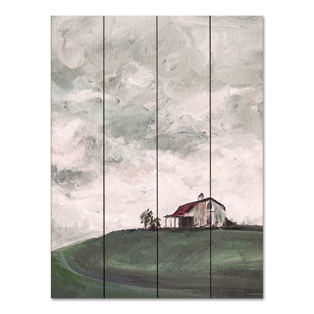 Kamdon Kreations KAM677PAL - KAM677PAL - Auntie's House - 12x16 Abstract, Landscape, House, Clouds, House on a Hill, Nature from Penny Lane
