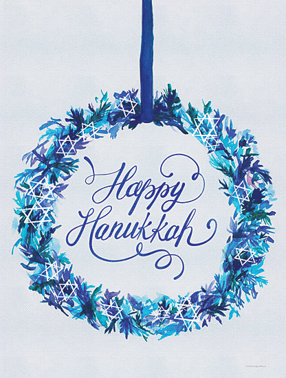 Kamdon Kreations KAM845 - KAM845 - Winter Hanukkah - 12x16 Hanukkah, Religious, Wreath, Star of David, Happy Hanukah, Typography, Signs, Textual Art, Winter from Penny Lane