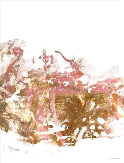 Kamdon Kreations KAM945 - KAM945 - Gilded Swan - 12x16 Abstract, Gold, Pink, Contemporary from Penny Lane