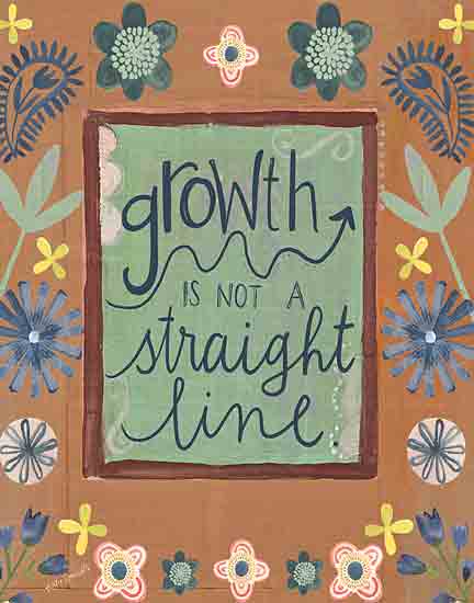 Katie Doucette KD116 - KD116 - Growth is not a Straight Line - 12x16 Inspirational, Growth is Not a Straight Line, Typography, Signs, Textual Art, Flowers from Penny Lane