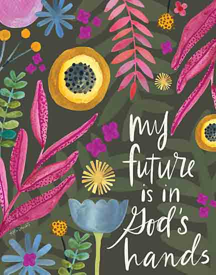 Katie Doucette KD130 - KD130 - My Future is in God's Hands - 12x16 Religious, My Future is in God's Hands, Typography, Signs, Textual Art, Flowers, Greenery from Penny Lane